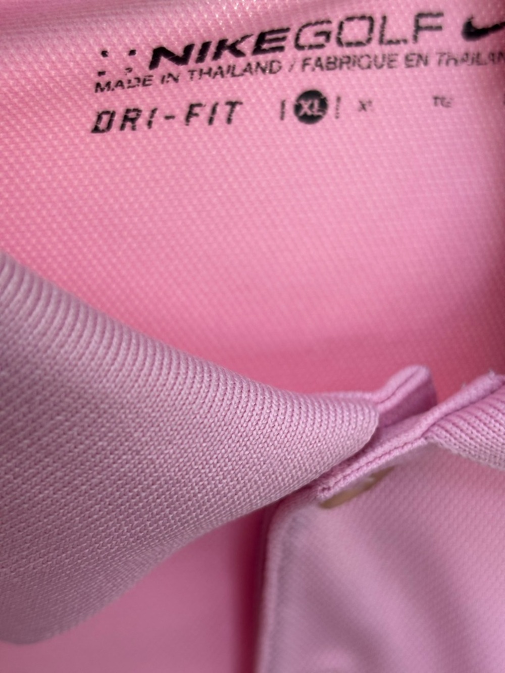 Nike Golf Men’s XL Pink Dri-FIT Polo Short Sleeve Shirt - Picture 5 of 8